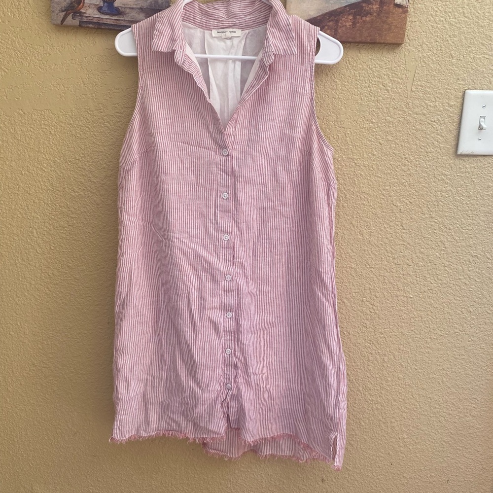 beachlunchlounge Pink Polo Collar Sundress